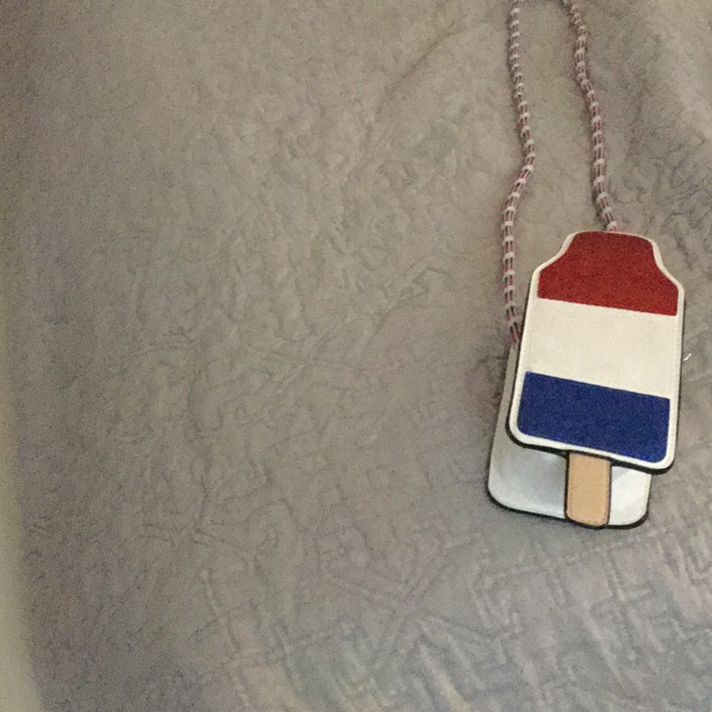 Red white and blue phone purse